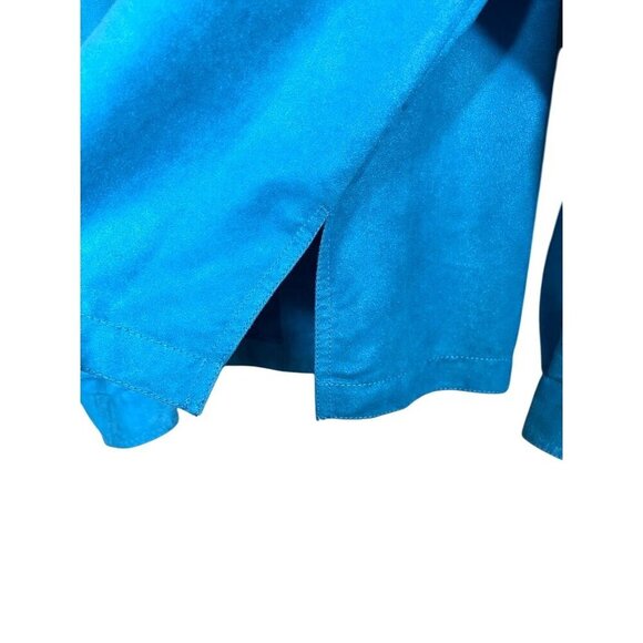 Chicos Suede Shirt Blue XL Coastal Preppy Classic Boho Western Retro Staple 80s - Picture 11 of 16